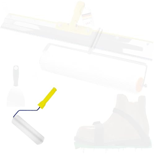 VKE Epoxy Spiked Roller Self Levelling,Self Levelling Tools,Extension Pole 162cm,Stainless Steel Scraper, Floor Construction Tool Spiked Roller,Spiked Shoes (9 inch Barbed Roller only)
