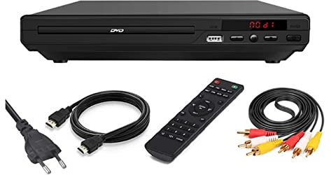 Maison Mini DVD Joueur DVD Lecteur de Disque for la télé avec H AV Câbles de Sortie Inclus 108 0P USB Saisir,Compatible avec La Plupart des Appareils(E-U)