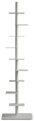 Zdlopteron Metallrücken-Bücherturm Freistehend mit 9 Etagen,Unsichtbares Bücherregal Offenes für Kleine Räume Bodenstehendes Präsentationsregal für das Home-Office,Regale fürs Wohnzimmer(White)