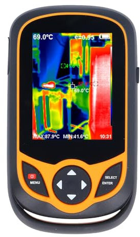 Infrarot Wärmebildkamera, Hochauflösend Thermokamera Infrarotkamera mit LCD Farbdisplay -20°C~550℃ Temperaturbereich, für Inspektion Jagd Bootfahren