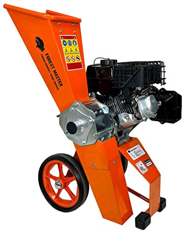 Forest Master FM6DDES-MUL Petrol Wood Chipper Mulcher with Electric Start - Chips 50mm Branches - Self-Feeding Shredder - 6HP Engine - Includes 600ml Oil