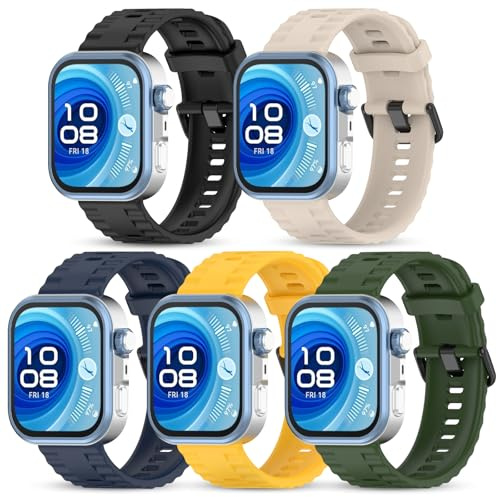 BDIG 5 st armband kompatibelt med Huawei Watch Fit 4 Pro/Fit 4/Fit 3, mjukt silikon sport ersättningsarmband kompatibelt med Huawei Watch Fit 4 Pro/Fit 4/Fit 3 herr dam