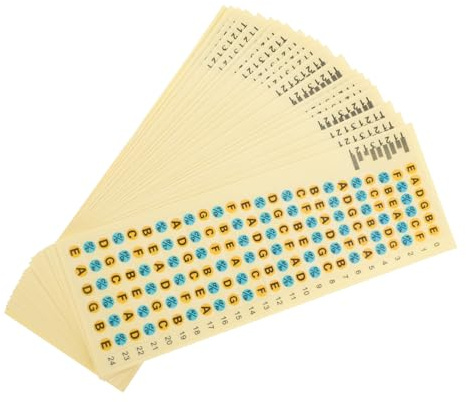Toddmomy Chitarra da Pezzi Tastiera 20 Khaki per Adesivi di Pvc l'apprendimento Facili Applicare Migliorano Musicale per Principianti