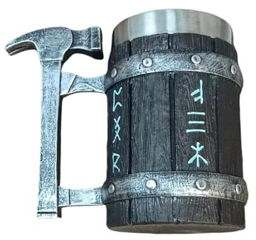 Jarra de cerveza con mango ergonómico aislada de acero inoxidable para bebida, taza práctica para barbacoa, soporte para palillos, gran capacidad de vaso de cerveza