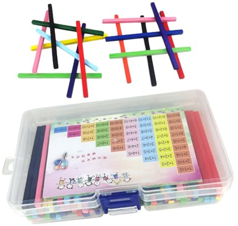 TOYANDONA Bâtons De Comptage Colorés Mathématiques pour Garçon Et Filles Petite Taille 7,5 Cm Jouets Éducatifs Préscolaires Comptage Arithmétique Maternelle Boîte De Rangement Et Tableau De Calcul