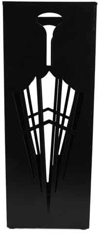 Adfaga Metal Umbrella Stand Rustproof Umbrella Storage Bucket Fast Drying Compact Umbrella Rack Holder for Entryway Foyer Office Home 42 x 16 x 16 cm (Black)