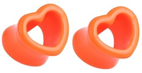 BWDHJLEY - Juego de piercings para orejas (acrílico, 2 unidades), color naranja