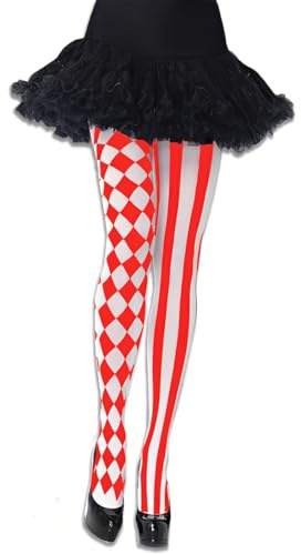 OPVYAEU Medias Rayas Rojas Y Blancas Mujer Medias De Elfo Medias De Carnaval Cosplay Disfraz Fiesta Temática Talla M Color Blanco Y Rojo