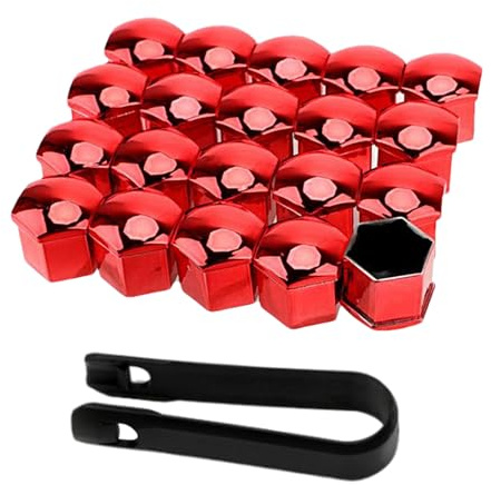 Autoreifen-Mutterkappen,Mutterkappen für Reifen, Radschraubenmuttern-Abdeckkappen-Set, 20 Stück Ersatz-Staubschutz, 17 mm, 19 mm, 21 mm Reifenschraubkappe, Reifenmutternabdeckungen, Autorad-Dekoration
