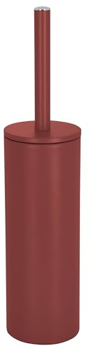 SPIRELLA - Spazzolone WC Akira Matt-Berry - Set da Parete - Acciaio Inox e Silicone - Supporto Sospeso - 40 x 9.5 x 9.5 cm - Colore Bordeaux - Igienico e Facile da Pulire