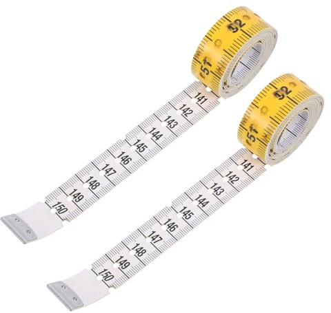 2 Stück Blinden Maßband aus Kunststoff mit Braille Markierung | 150 Cm/5 Fuß, Leichtes Softlineal für Sehbehinderte, für Nähen und Basteln