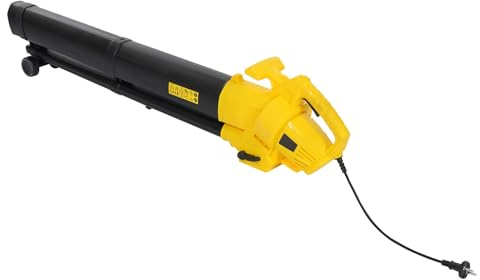 Soffiatore e aspiratore elettrico da 3000 W, con funzione turbo, trituratore per cortile, giardino, terrazza, vialetto, leggero, con ruote guida e tracolla