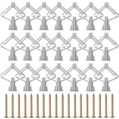 pluggar 10 mm 20/60 x flygplan expansionsrör fjäril form nagel gips bräda plugg vägg ihålig växel ankare bult (B-fjäril, 60 st (30 set))