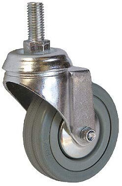 POKM Toolsmarket GmbH Transportrollen Lenkrollen mit Gewinde Stift Ø 50-75 - 100-125 mm (3062) (100mm) - Industrieller Rollen - Caster - Gummi - Vorbaumontage - 3062 Count - Harter Boden