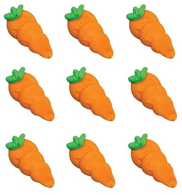 Anniversary House Edible Sugar craft Carrot Cake Toppers – Handcrafted Decorations for Cupcakes and Bakes, 2.5cm, Pack of 9