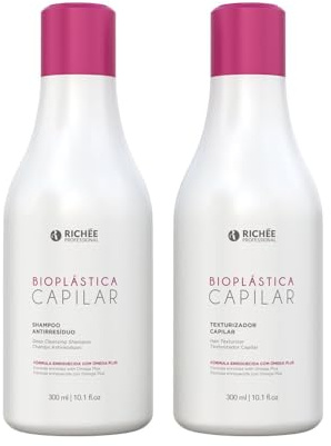 Richee Professional | Bioplástica Capilar hårvårdsset | Omega Plus Formel | Anti-rest schampo och texturiserare, 2 x 300 ml