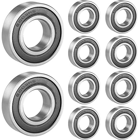 10 stycken 6003-2RS kullager 17 mm x 35 mm x 10 mm dubbelskyddade spårkullager för gör-det-själv, svarvbänkar, motorer, 3D-skrivare, fräsmaskiner, olika mekaniska apparater etc.