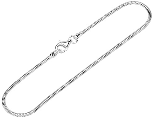 NKlaus Armband für Damen 925 Sterling Silber Schlangenkette, 1 Stück | Länge: 19cm; Breite: 1,6mm; 17,5cm