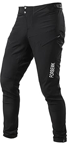 FORBEMK Herren Fahrradhose Mountainbike-Hose lang Leicht Atmungsaktiv Wasserabweisend Laufen Mountainbike Outdoor Fahrradhose-Black-32