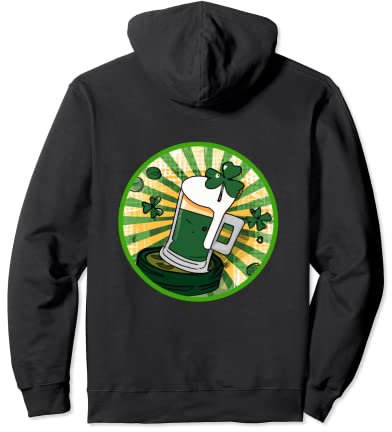Chope irlandaise trèfle avec bière | Saint Patrick Sweat à Capuche