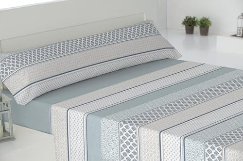 ENERGY COLORS TEXTIL-HOGAR -Galan- Juego Sábanas 3 Piezas (Bajera, encimera, 1 Funda Almohada) Primavera/Verano (Cama 150x200, Redes)
