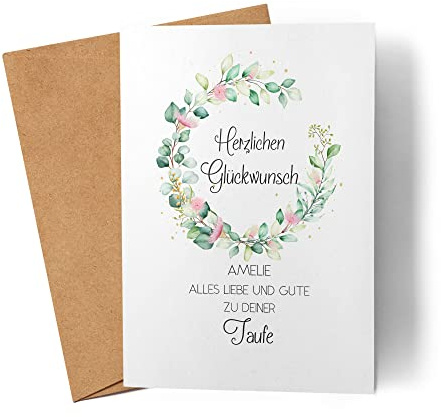 Kiddle-Design Karte Taufe Personalisiert Taufgeschenk Junge Mädchen Taufkarte Patenkind Glückwünsche zur Taufe Glückwunschkarte