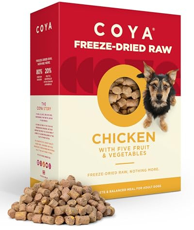 COYA Freeze-Dried Raw Chicken Dog Food, 750g - Premium Dry Dog Food - 80% Human Grade Chicken - Hypoallergenic & Grain Free