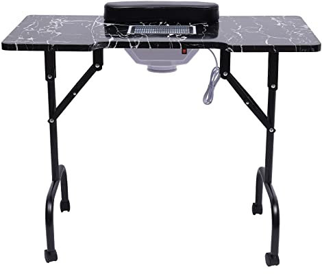 biniliubi Beauty-Tisch, Büro, Techniker, Salon, Maniküre, tragbar, faltbar, mobil, Nageltisch, Einfachheit, Salon, Maniküre, professionell, Luxus, leicht, modern, Marmor, multifunktional