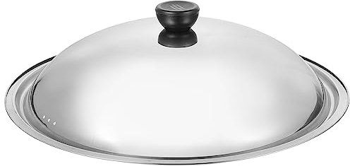 Lurrose Edelstahl-Pfannendeckel Universalpfannen Töpfe Deckel Bratpfannen Wok- Zum Kochen (34 Cm)