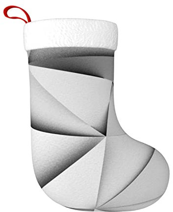 TRESILA Personalisierter Weihnachtsstrumpf Nikolausstrümpfe, Geschenktüten, Süßigkeitenbeutel, Weihnachtsbaum, zum Aufhängen für Weihnachten, Feiertage, Party, Schwarz / Weiß gestreift