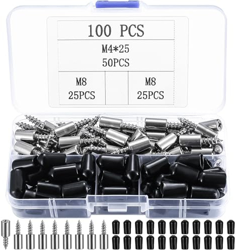 100 Stk Regalbodenträger, 25kg Tragkraft pro Träger - Mit Selbstschneidenden Schrauben & Gummischutz, Einlegeboden Träger für Regale, Möbel, Schränke (50 Träger + 50 Pads)