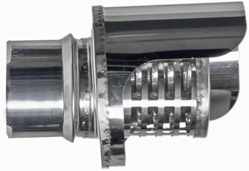 Sombrero anti lluvia estufa pellet 80mm, sombrero con salida lateral antilluvia para estufa pellet (Inoxidable)