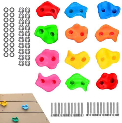 CENMOO Klettergriffe für Kinder, Klettergriffe für Kinder, buntes Set zum Klettern von Felswänden, Spielset zum Klettern von Bäumen, einfach zu installieren und zu verwenden, zu Hause, im Park