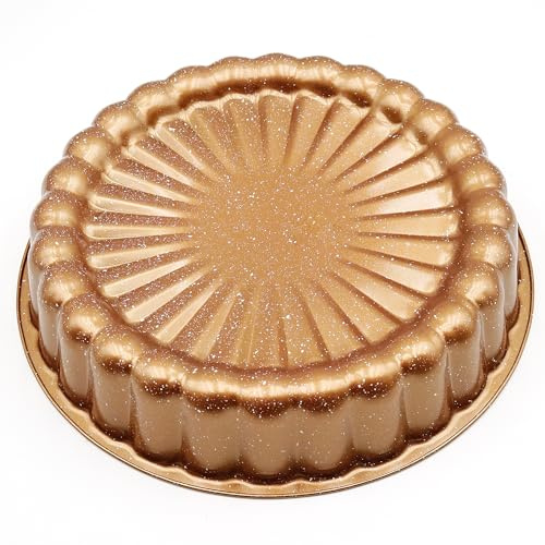 Kundalini Charlotte Cake Pan 10in Corrugated Disc Cake Pan for Wedding Valentine’s Birthday Party
