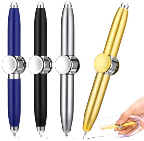 Jostift 4 Stück Fidget Pen,Spinning Pen Fidget Stifte | mit LED-Licht Finger Stress Releasing Kugelschreiber Fidget Stifte für Erwachsene Kinder