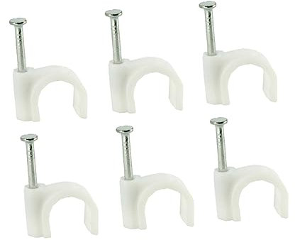 HOMSFOU Runde Kabelklemmen aus Pe, 100 Stück, Weiß, für Innenbereich