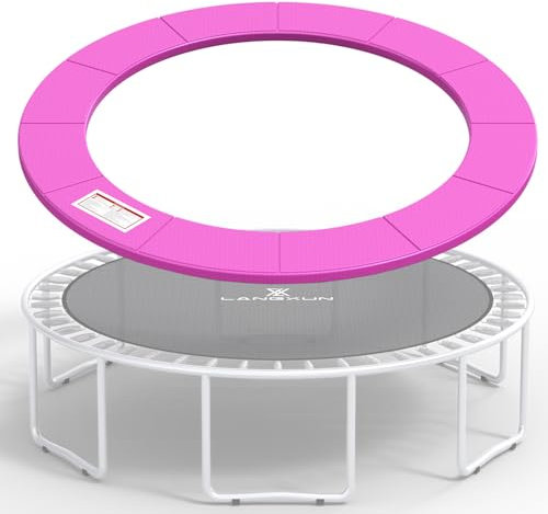 LANGXUN Universelles Trampolin-Ersatz-Sicherheitspolster, 2,4 m, 3 m, 3,6 m, 4,3 m, 4,6 m, 4,9 m, wasserdichte Einfassung, Federschaumabdeckung für runden Rahmen, Rosa, 4,5 m