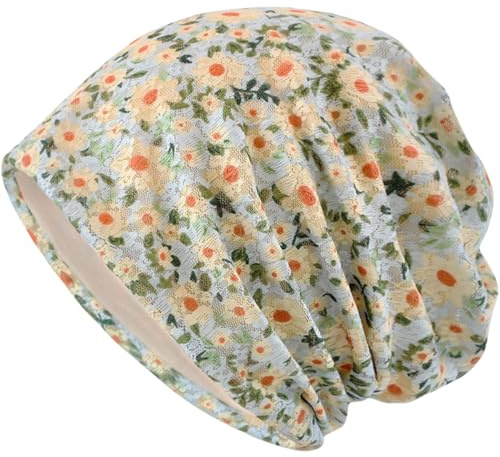 Terynanle Berretto da Donna Slouch Beanie Leggero, Cappello da Notte Donna Cuffia in Cotone Donna per la Perdita dei Capelli e Chemioterapia, Il Sonno, Morbido e Traspirante Turbante Beanie Cappello