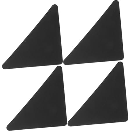 TOKIDNY 4pcs Black Pu Heart-shaped Triangle Carpet Tape Pads Non-slip Double-sided Adhesive for Hardwood Floor and Area Rugs Washable