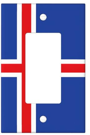 Cubiertas de salida con impresión de la bandera de Islandia, 1 placa de pared de tamaño estándar, cubiertas de placas frontales de policarbonato de doble salida