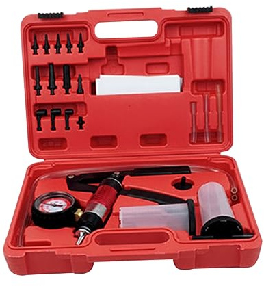 TIDTALEO Pompa per Vuoto Manuale Kit Spurgo Freni Portatile Manometro per Auto Strumento di Protezione dal Vapore per Test Impianto a Vuoto e Freni
