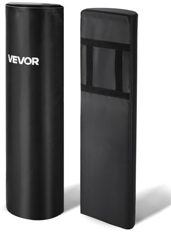 VEVOR Sac de Plaquage de Rugby 2PCs, Matériels d’Entraînement de Football Américain de 108 cm en PVC, Coussin de Blocage en Éponge Haute Densité, avec Poignées, pour Exercices de Tacle, Noir