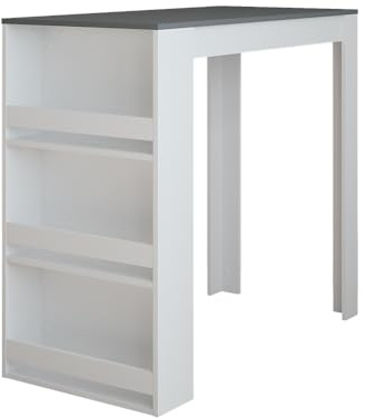 Vicco Bartisch Repose, Weiß/Anthrazit, 57 x 117 cm | als Stehtisch nutzbar für Küche oder Essbereich