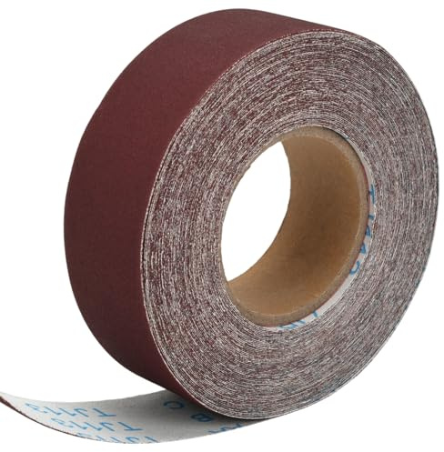 180 Grit Sandpaper Roll, 5cm x24m Continuous Abrasive Sand Paper Ready to Cut Emery Cloth Roll for Drum Sander Woodworking Automotive Metal Sanding