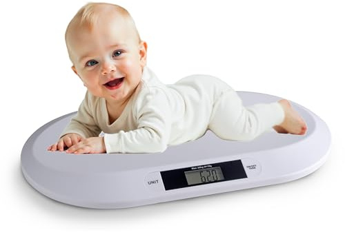 Innoliving INMD-039 Digitale Babywaage mit hoher Präzision, Tara- und Gewichtsblockierung, LCD-Display, Tragkraft 20 kg, ergonomisches Design für Babys und Kinder