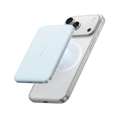 Anker Nano magnetische ultraschlanke Powerbank Qi2 15W | 5000mAh, MagSafe-kompatibel, ergonomisches Design, für iPhone 15/16/17 Serie, AirPods und mehr