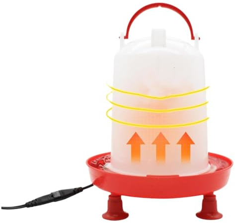Yarryuter Heizung für Geflügel, 3 L, Beheizte Hühnertränke, 35 W, für Den Winter, Automatische Befüllung, Hühnertränke mit Beinstütze, EU-Stecker EU Plug