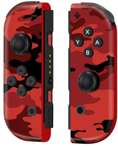 LIELIELV Compatible with Nintendo Switch Controller,Left Right Wireless Controllers For Switch,Camo Red