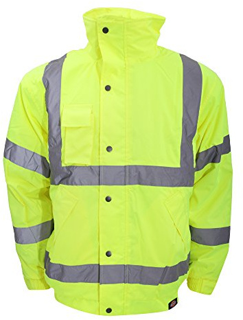 Dickies High-Visibility Bomber Jacket/Mens Workwear (L) (Hi-Vis Yellow)