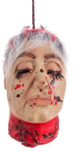 LOLAhome Cabeza mutilada de Halloween Beige de Foam de 28x21x16 cm